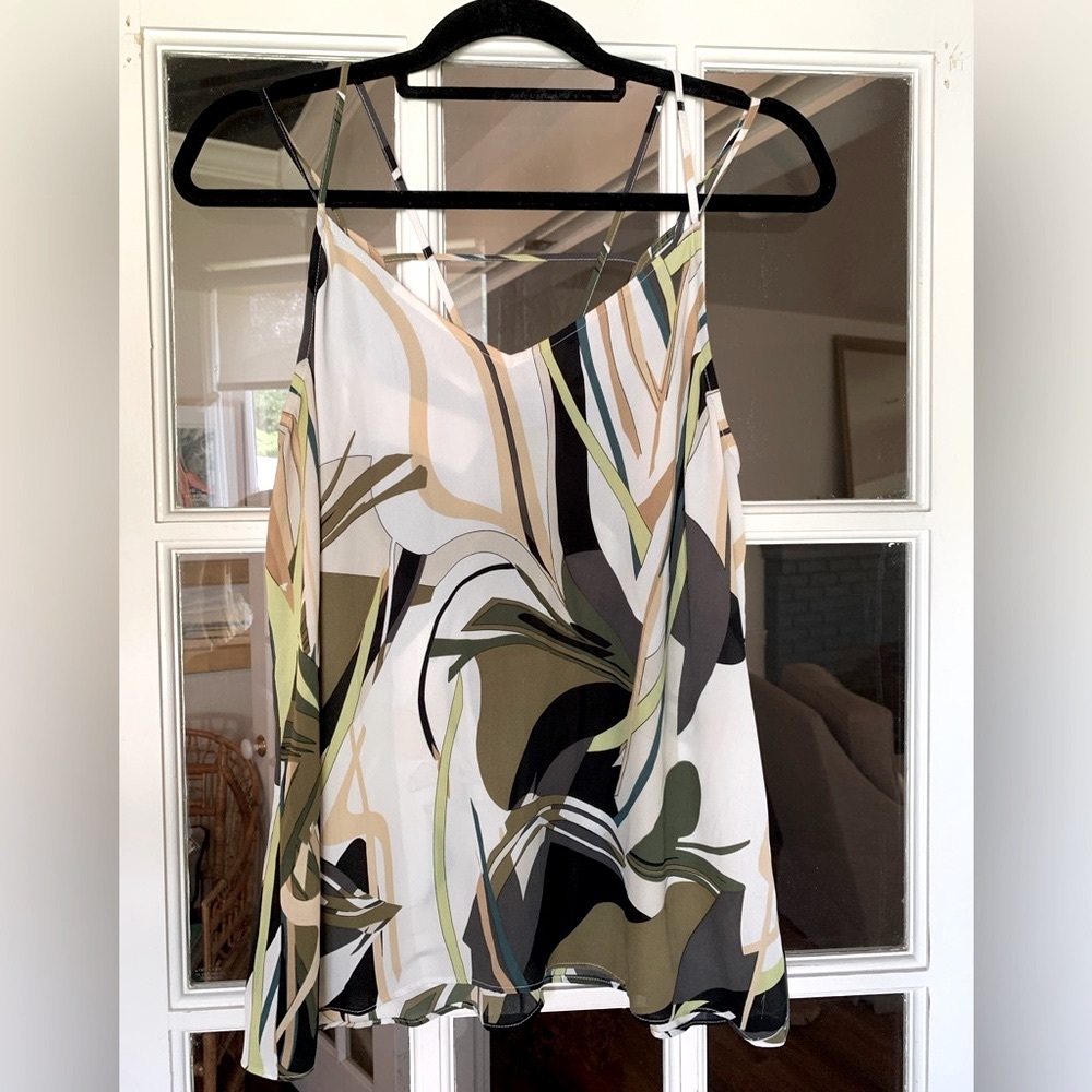 Trouve Multicolor Abstract strappey Tank Top
